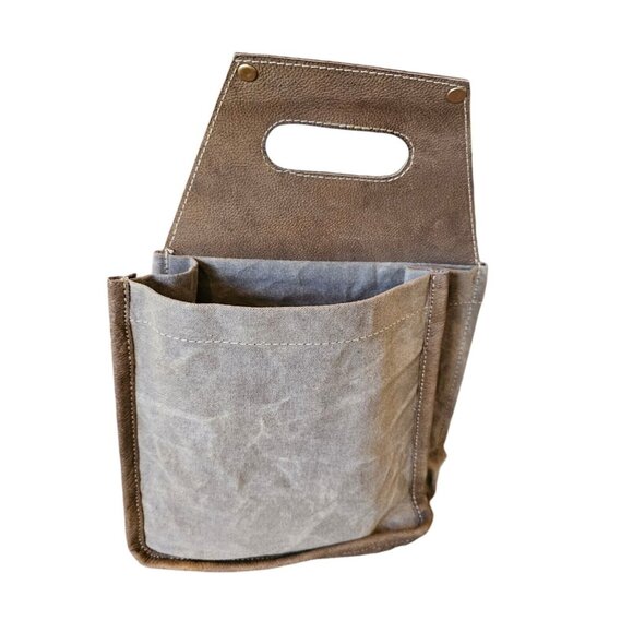 Beer Carrier Cooler Faux Leather Distressed Gift For Man Party 6 Pack Canvas - Picture 4 of 9